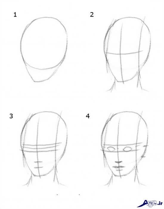 طراحی چهره انسان با سیاه قلم