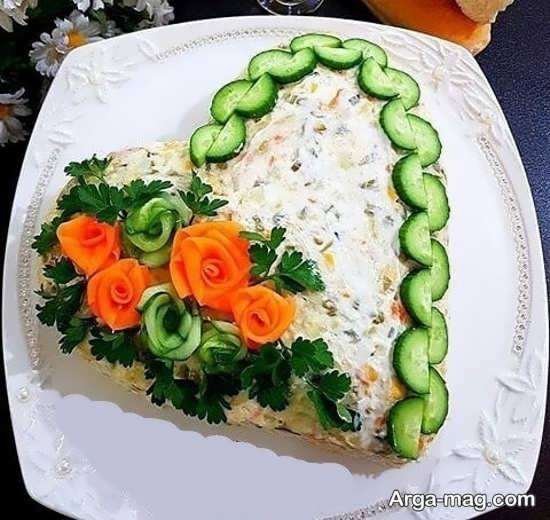 تزیینات قلبی سالاد مجلسی