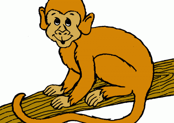 نقاشی میمون برای رنگ آمیزی کودکان