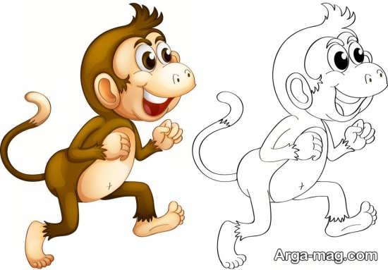 طراحی میمون با رنگ آمیزی متفاوت
