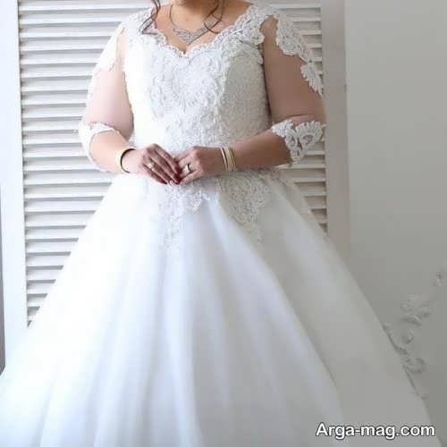 لباس عروس کار شده برای افراد چاق