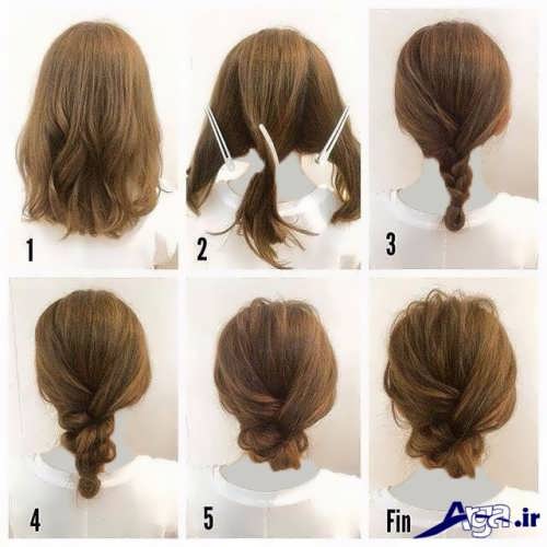 مدل موی شینیون ساده برای موهای کوتاه