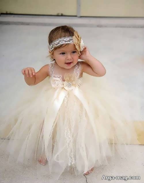 مدل لباس عروس نوزادی توری