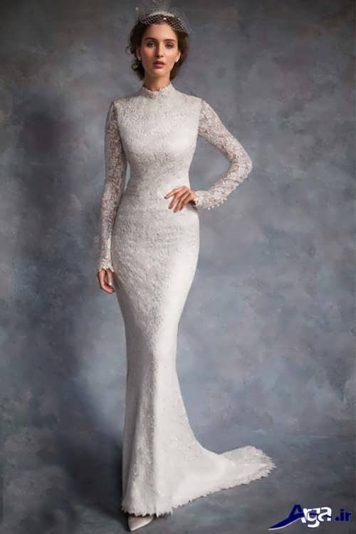 مدل لباس عروس گیپور دار شیک 