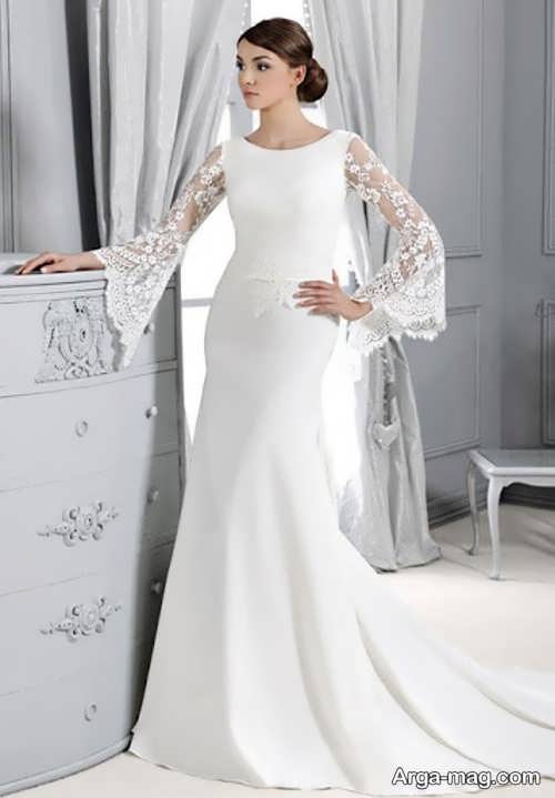 مدل لباس عروس آستین کلوش به روز