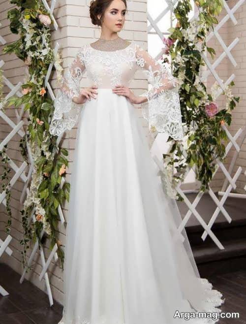 مدل زیبای لباس عروس آستین کلوش 