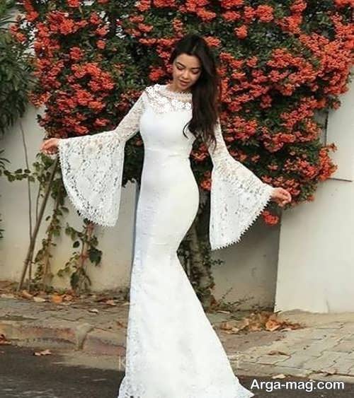 مدل خاص لباس عروس آستین کلوش
