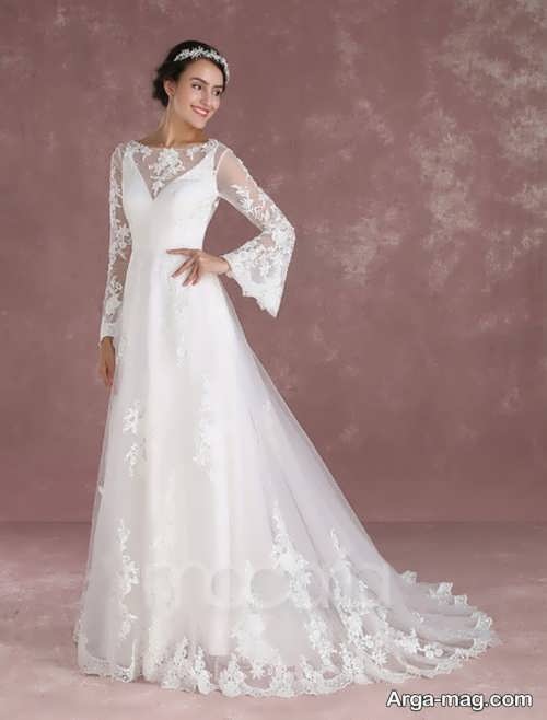 قشنگ ترین مدل لباس عروس آستین بلند