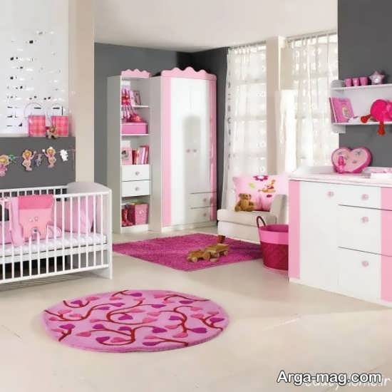 دیزاین اتاق نوزاد دخترانه جذاب