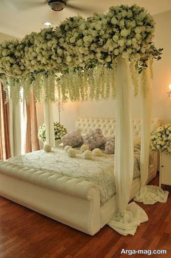 تزیینات اتاق عروس با تور و گل