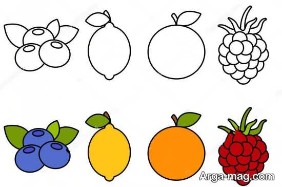 نقاشی میوه و رنگ آمیزی آن
