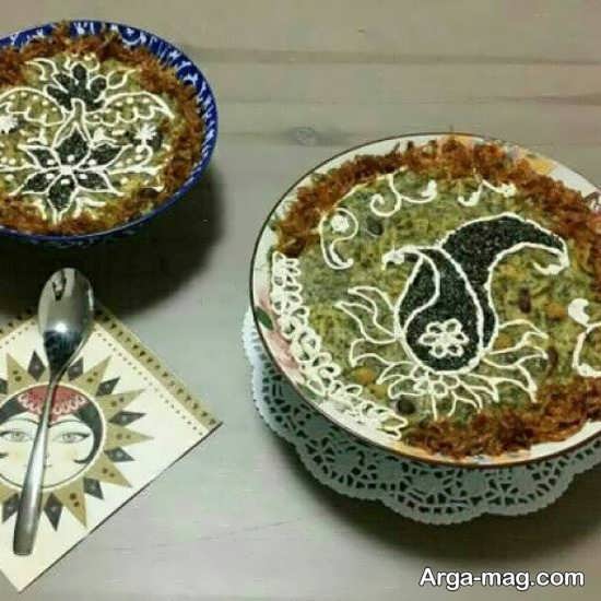 طرح سنتی تزیین آش
