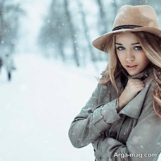 ژست عکس دخترانه در برف
