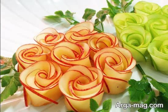 تزیین سیب به شکل گل