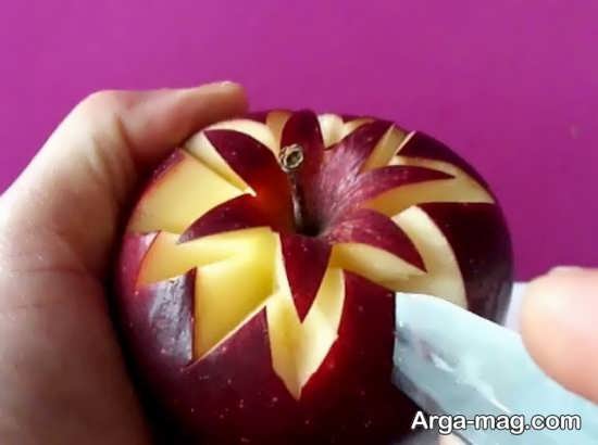 تزیینات جالب سیب به شکل گل