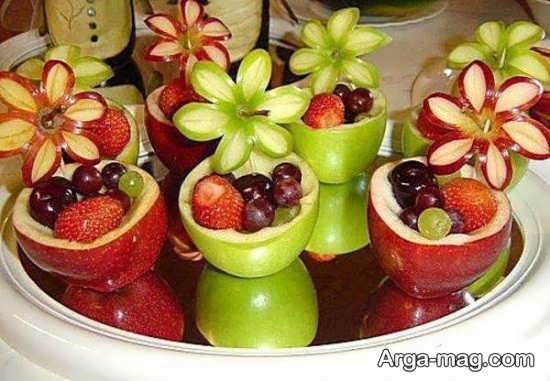 تزیینات خاص سیب به شکل گل 