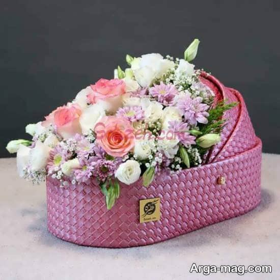 تزیین باکس گل برای تبریک زایمان