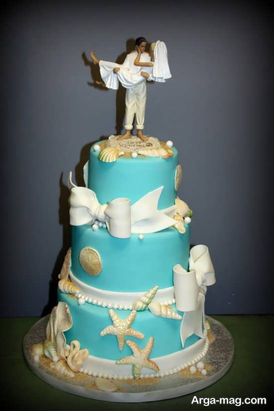 تزیین کیک عروسی با خمیر فوندانت 