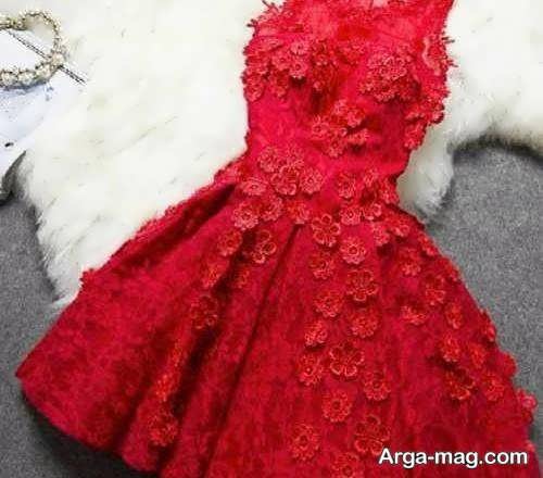 لباس کوتاه زنانه قرمز