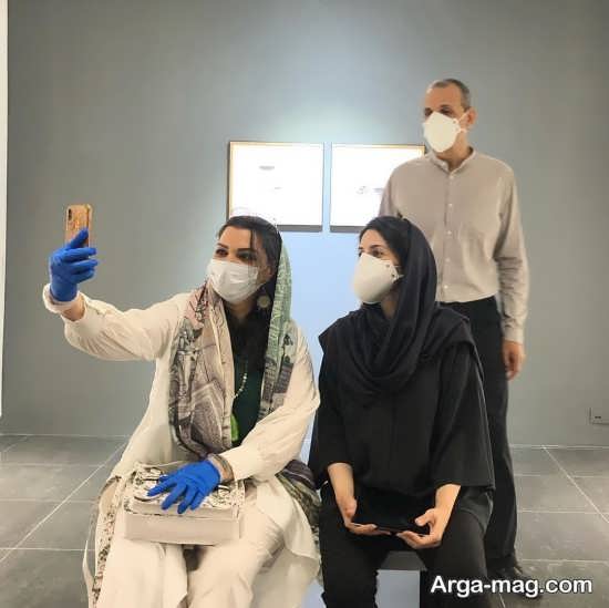تصاویری از الهام پاوه نژاد در نمایشگاه نقاشی