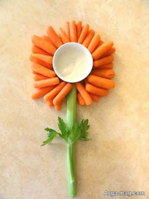 تزیین هویج به شکل گل 