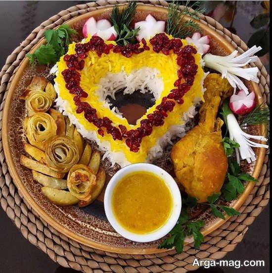 تزیین شیک دیس برنج قالبی