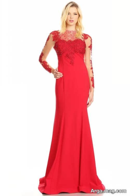 مدل لباس شب قرمز 