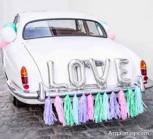 تزئینی از ماشین عروسی کلاسیک
