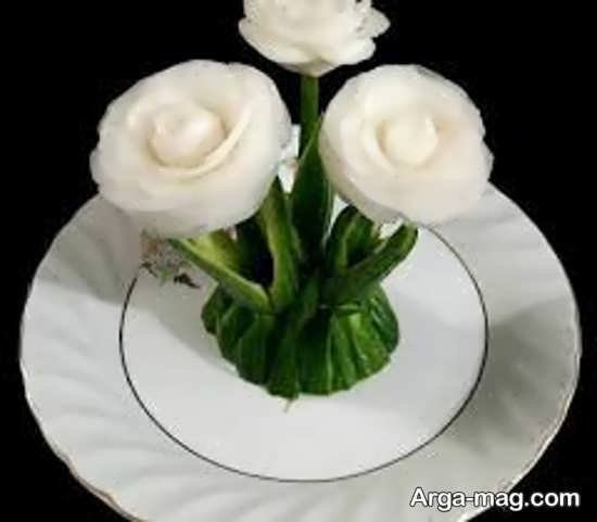 تزئین شلغم به شکل گل