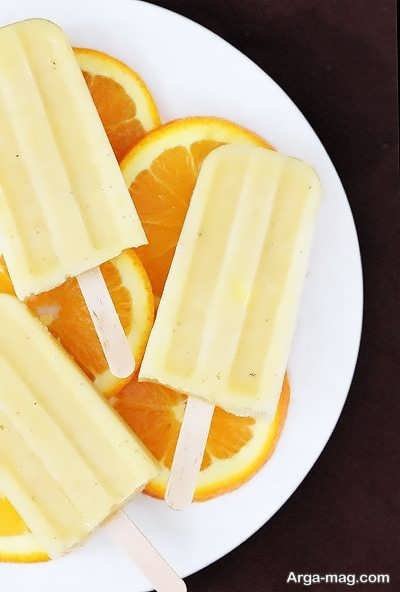 تهیه بستنی یخی با پرتقال