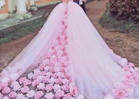 مدل لباس عروس گل برجسته