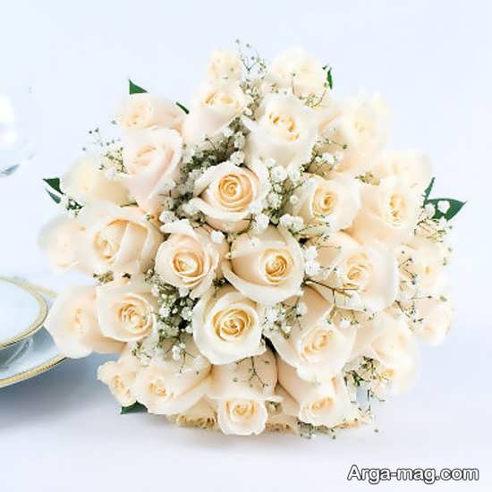 دسته گل نوعروس سفید و مصنوعی