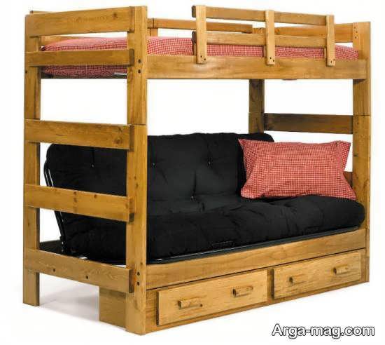 انواع تخت دو طبقه چوبی و ساده