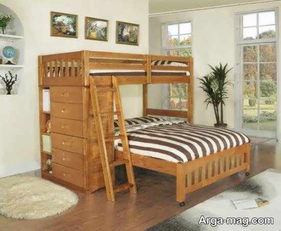 تخت های دو طبقه چوبی مناسب با روحیات نوجوانان