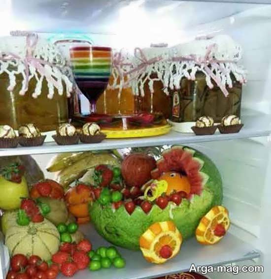 مدل های زیبای میوه آرایی برای یخچال عروس