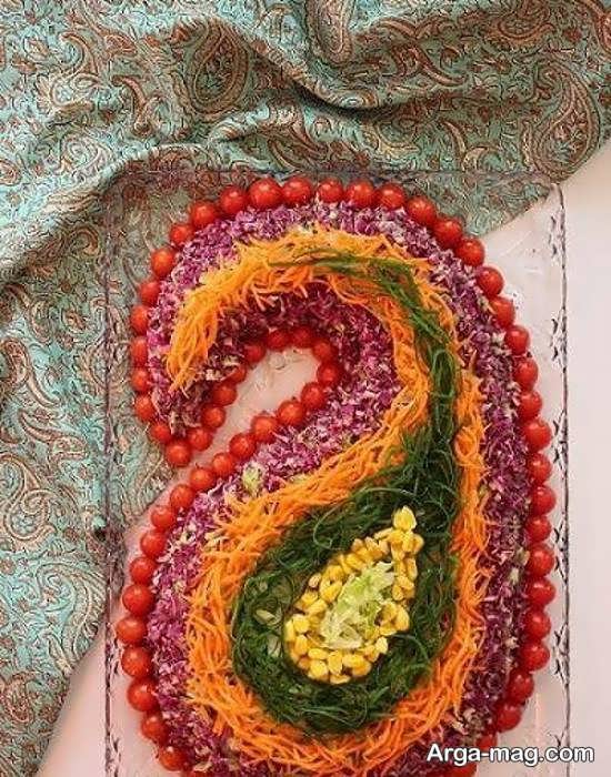 دیزاین زیبا و خلاقانه سالاد با گوجه گیلاسی