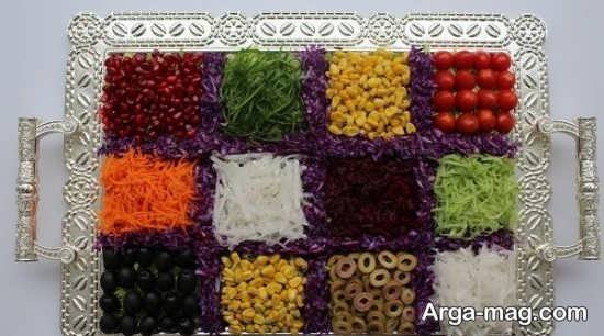 دیزاین متنوع و زیبای سالاد با گوجه گیلاسی