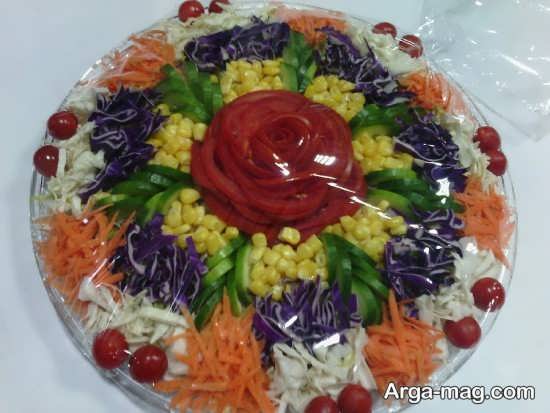 دیزاین ساده سالاد با گوجه گیلاسی