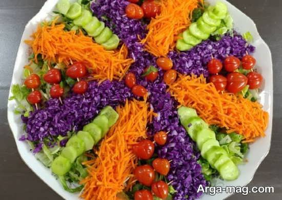 دیزاین دیدنی سالاد با گوجه گیلاسی