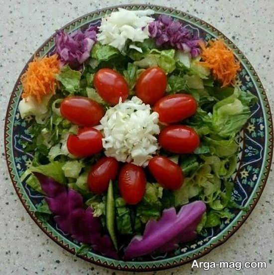 دیزاین زیبای سالاد با گوجه گیلاسی