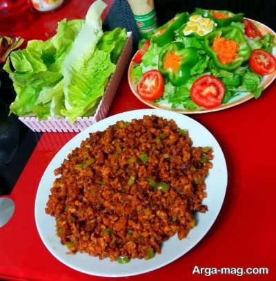 خوراک گوشت چرخ کرده 