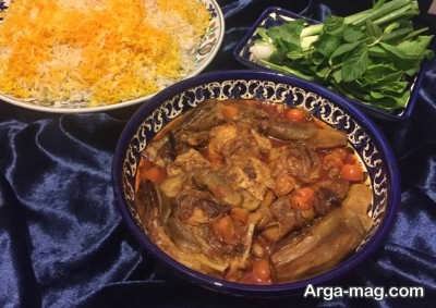 خورش گوجه و بادمجان 