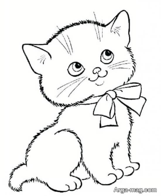 نقاشی ساده گربه برای کودکان