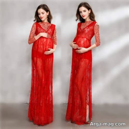 مدل لباس بارداری قرمز 