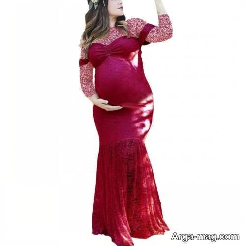 مدل لباس قرمز مخصوص بارداری 