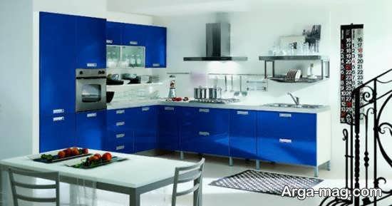 انواع نمونه های دکوراسیون زیبا و جذاب آشپزخانه با رنگ خاص و ملایم آبی