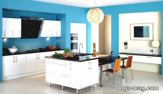 انواع طراحی های لوکس و مدرن آشپزخانه آبی
