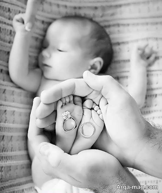 مجموعه ای دوست داشتنی از ژست عکس نوزاد با پدر و مادر