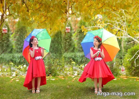 مدل عکس دختر با چتر زیر باران