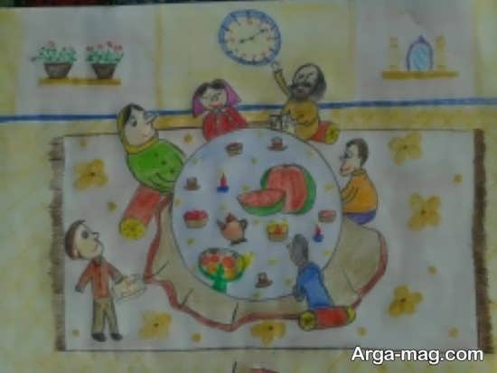 نقاشی بچه ها در مورد شب یلدا